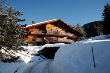 Front winter villars swiss ski chalet granit